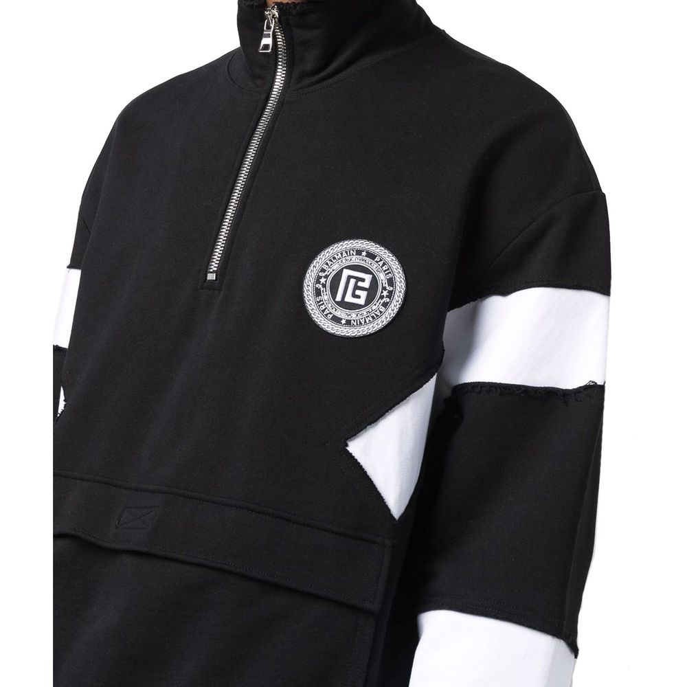 Balmain Black Cotton Sweatshirt