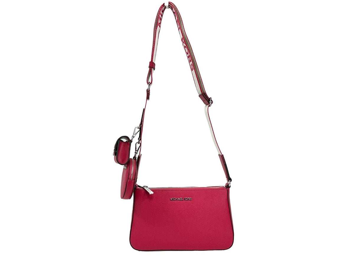 Michael Kors Jet Set Small Saffiano Leather Crossbody Bag With Case For Apple Airpods Pro