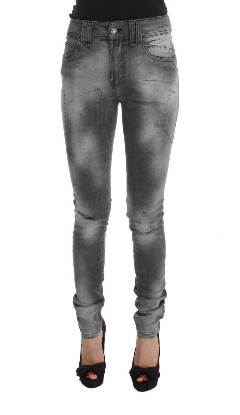 John Galliano Slim Fit Jeanshose aus Baumwollmischung in Grauwaschung