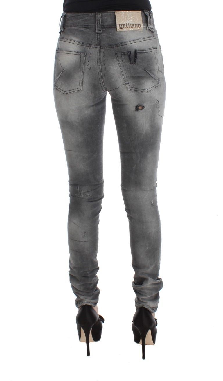 John Galliano Slim Fit Jeanshose aus Baumwollmischung in Grauwaschung