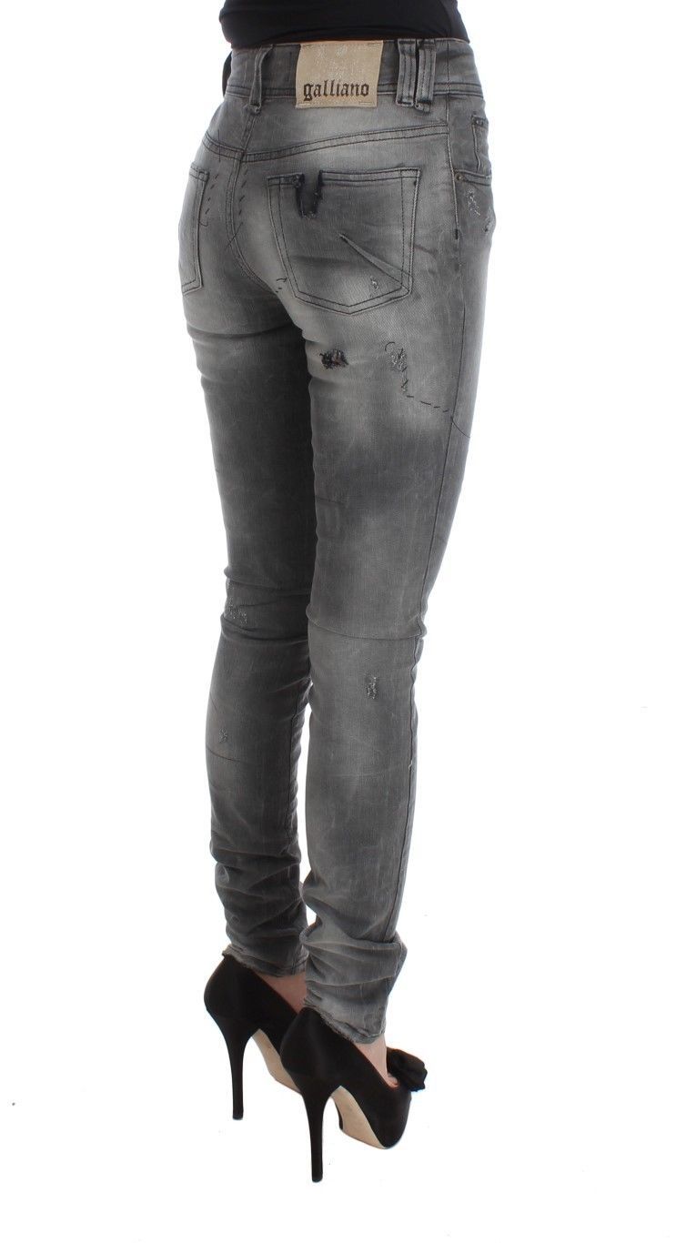 John Galliano Slim Fit Jeanshose aus Baumwollmischung in Grauwaschung