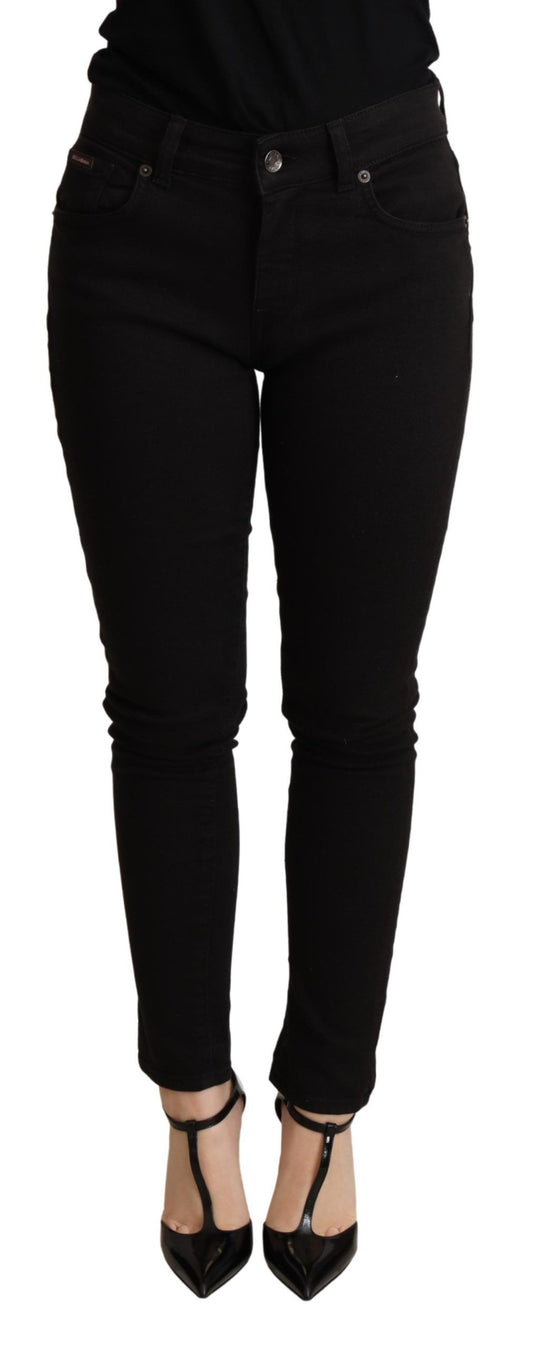 Dolce & Gabbana – Schwarze Skinny-Jeanshose aus Baumwollstretch