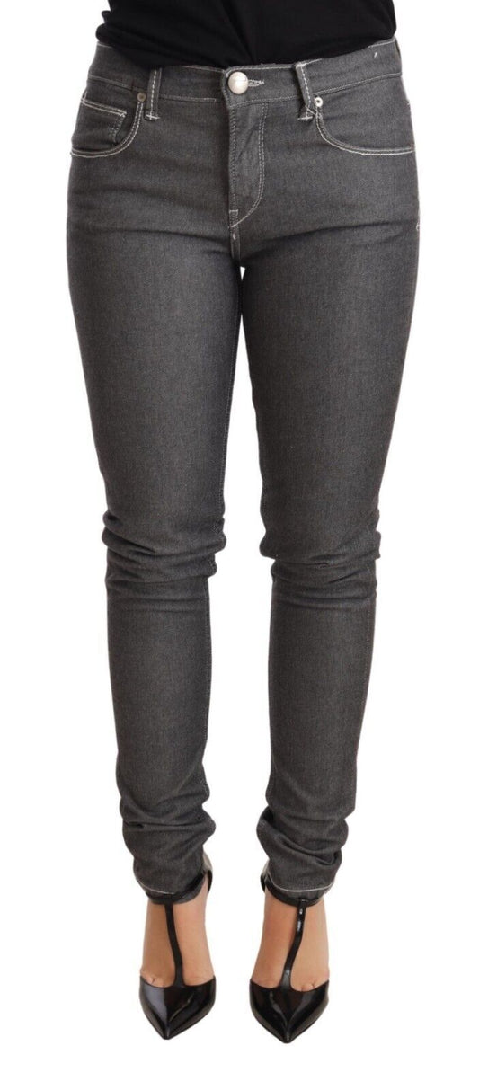 Acht – Graue Skinny-Jeans mit niedriger Taille