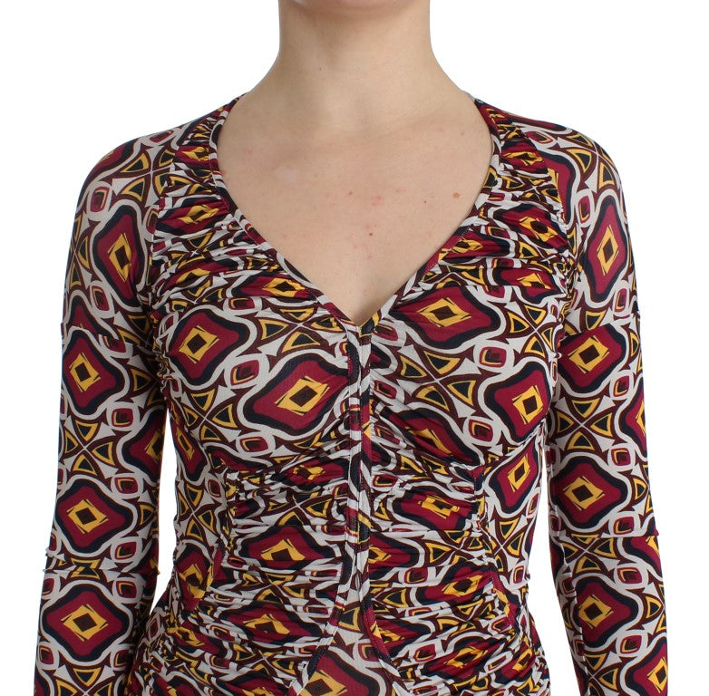 GF Ferre Multicolor Longsleeved Viscose Shift Dress