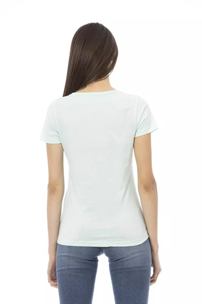 Trussardi Action Hellblaues Baumwolltop für Damen