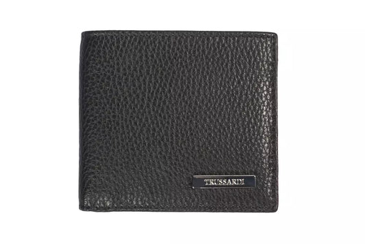 Trussardi Herren-Geldbörse aus schwarzem Leder