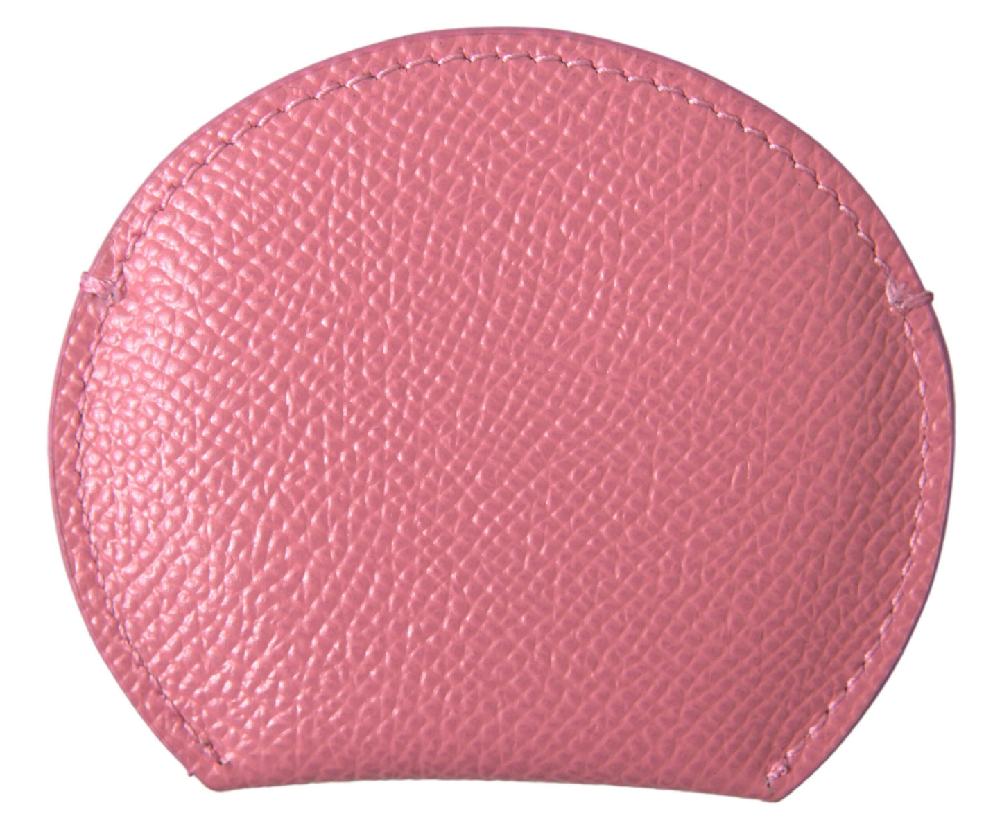 Dolce & Gabbana – Handspiegelhalter aus rosa Kalbsleder mit rundem Logo-Print
