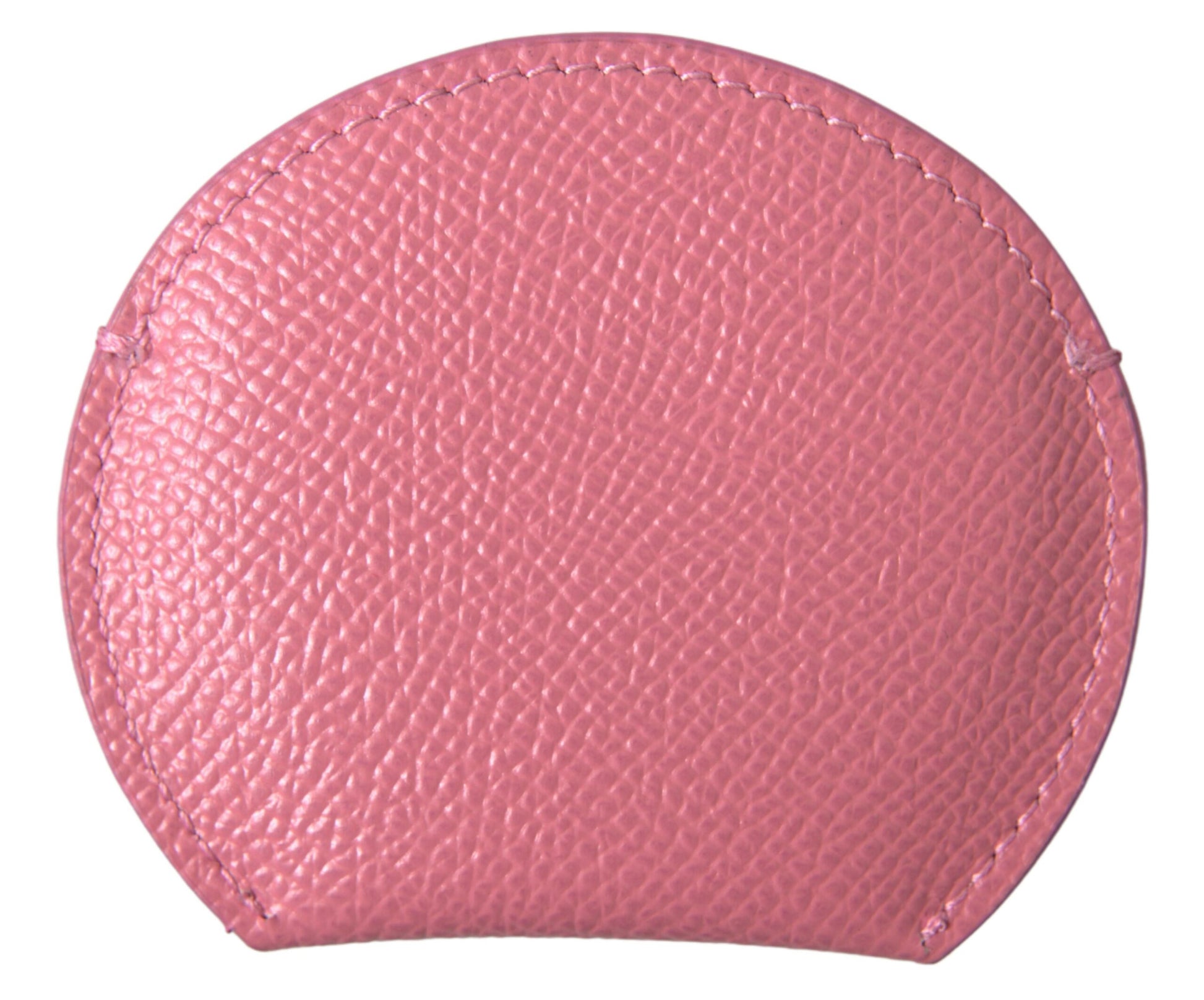 Dolce & Gabbana – Handspiegelhalter aus rosa Kalbsleder mit rundem Logo-Print