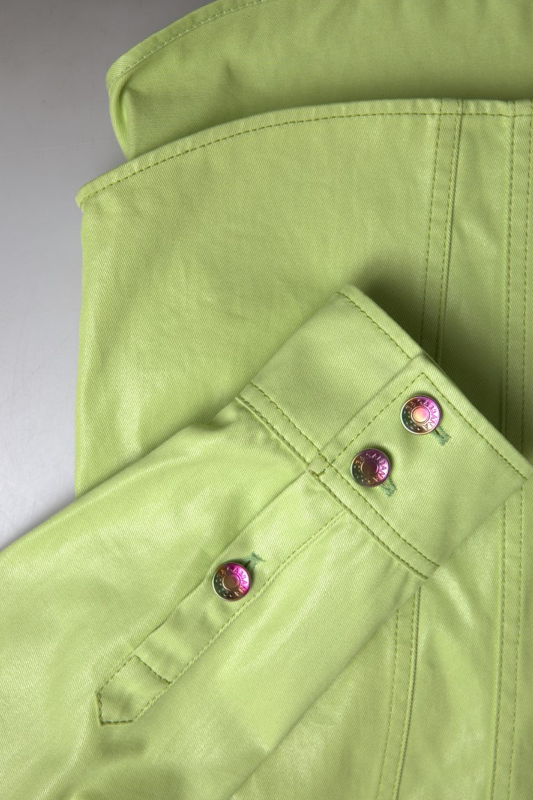 Dolce & Gabbana – Grünes Button-Down-Hemd aus Baumwolle mit Kragen