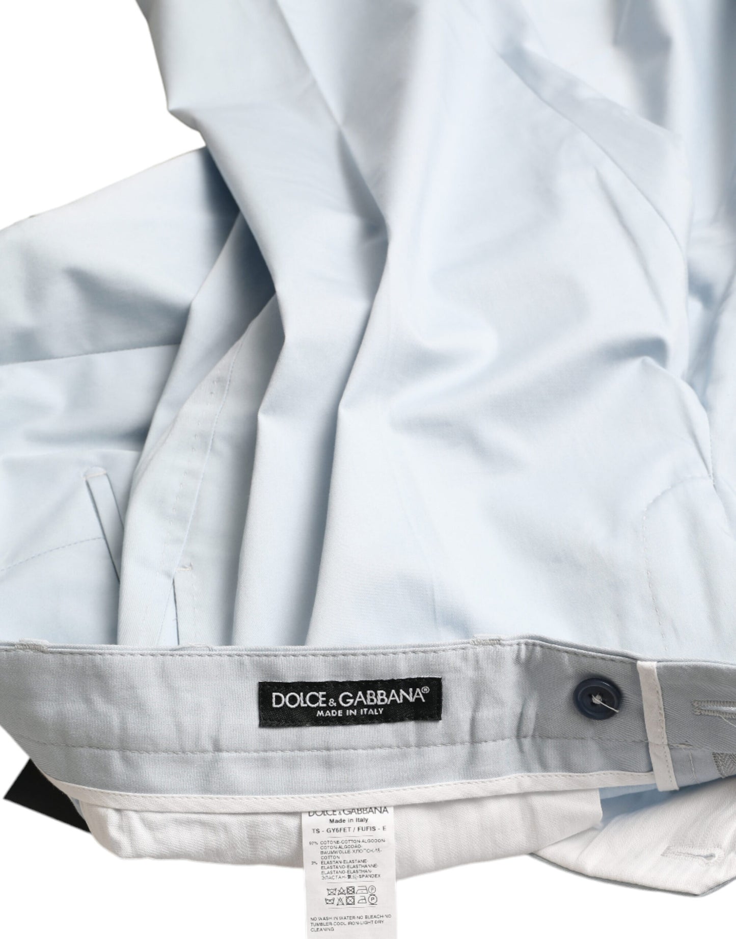 Dolce & Gabbana Himmelblaue Skinny-Hose aus Baumwollstretch
