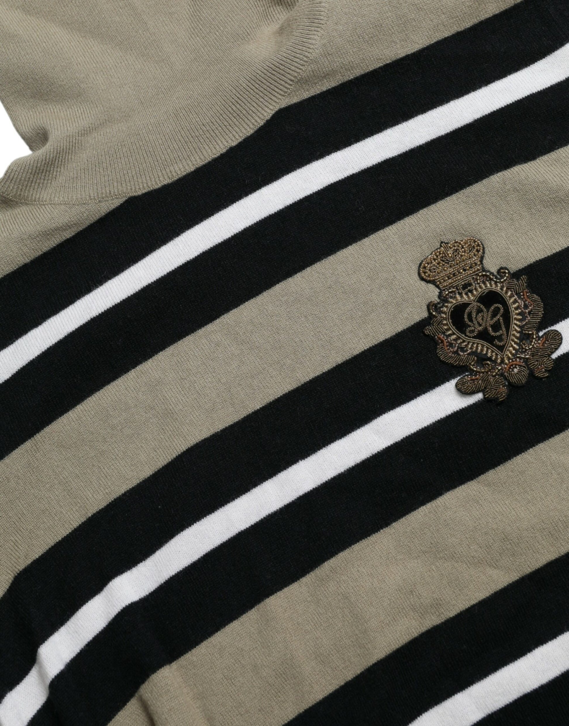 Dolce & Gabbana – Mehrfarbig gestreifter Wollpullover mit Logo
