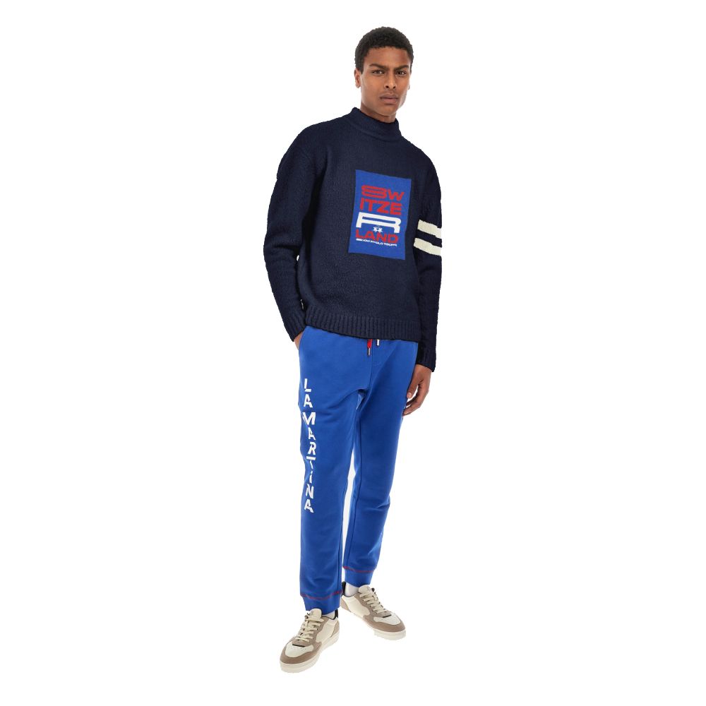 La Martina Blauer Polyamidpullover