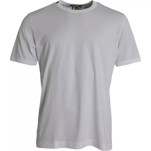 Dolce & Gabbana – Weißes T-Shirt aus Baumwolle mit Rundhalsausschnitt und kurzen Ärmeln