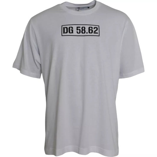 Dolce & Gabbana – Weißes T-Shirt mit Rundhalsausschnitt und kurzen Ärmeln und Logo