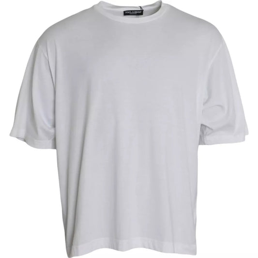 Dolce & Gabbana – Weißes, kurzärmliges T-Shirt aus Baumwolle mit Rundhalsausschnitt
