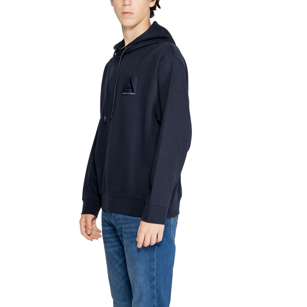 Armani Exchange – Blauer Kapuzenpullover aus Baumwolle