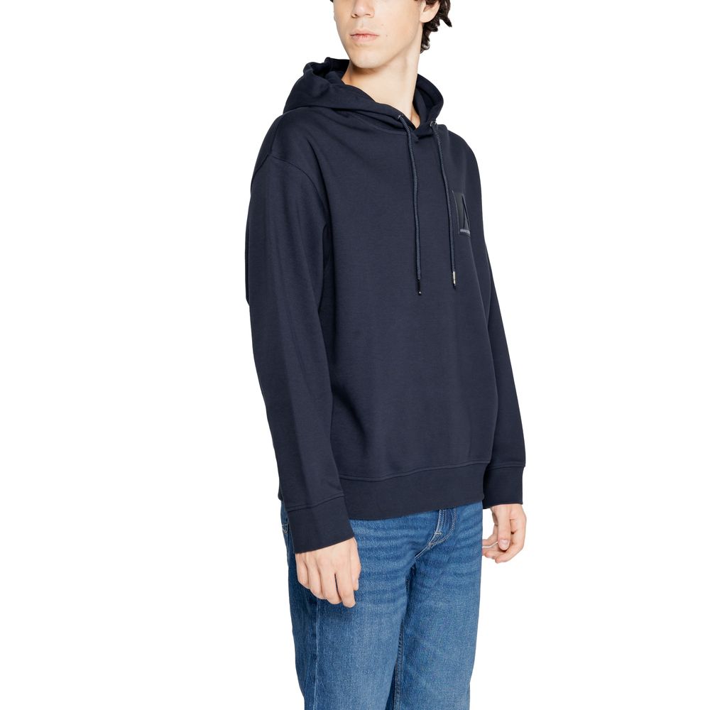 Armani Exchange – Blauer Kapuzenpullover aus Baumwolle