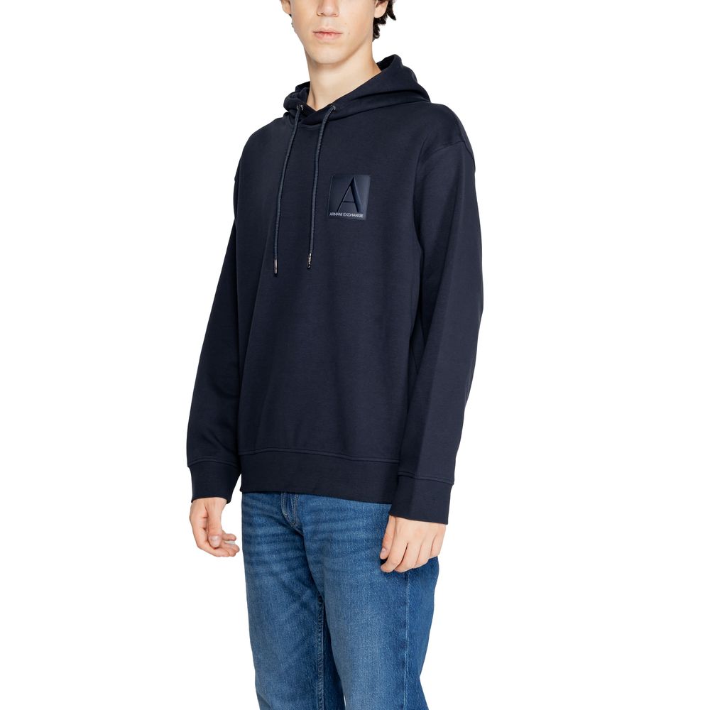 Armani Exchange – Blauer Kapuzenpullover aus Baumwolle
