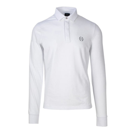 Armani Exchange – Weißes Langarmshirt aus Baumwolle