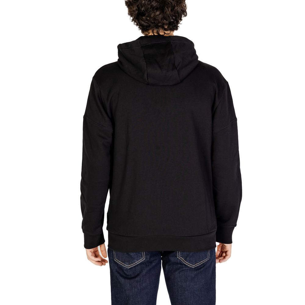 EA7 Emporio Armani – Schwarzer Kapuzenpullover aus Baumwolle