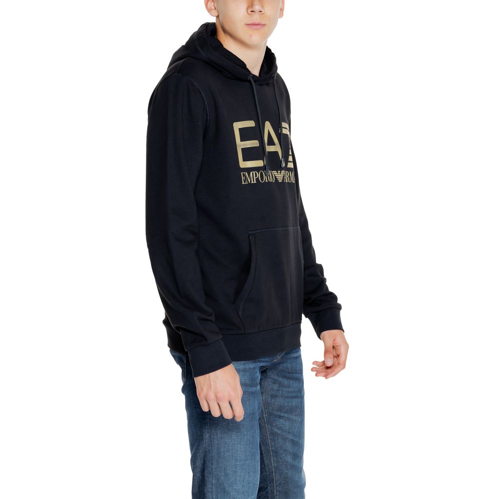 EA7 Emporio Armani – Schwarzer Kapuzenpullover aus Baumwolle