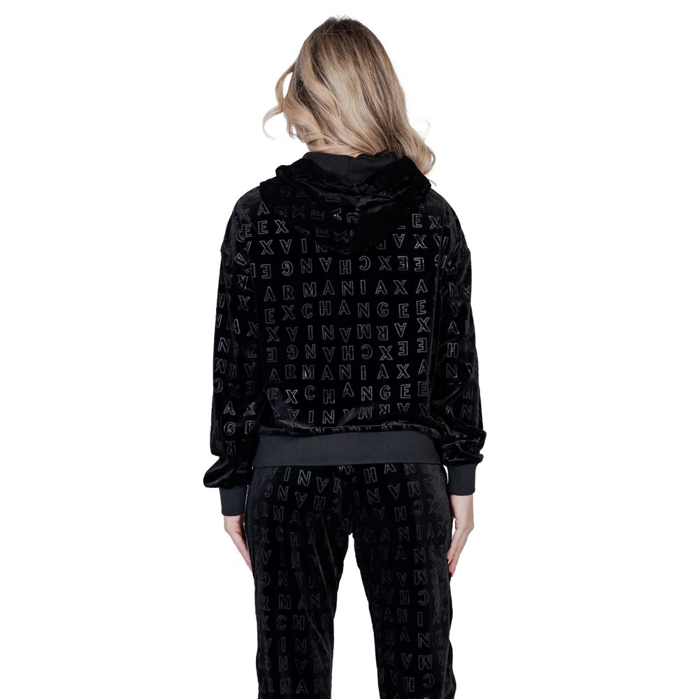 Armani Exchange – Schwarzer Polyester-Kapuzenpullover