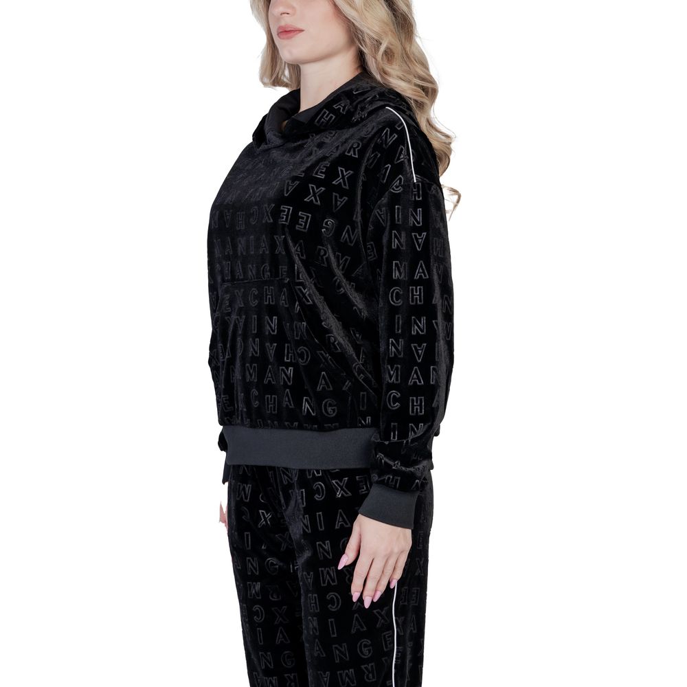 Armani Exchange – Schwarzer Polyester-Kapuzenpullover