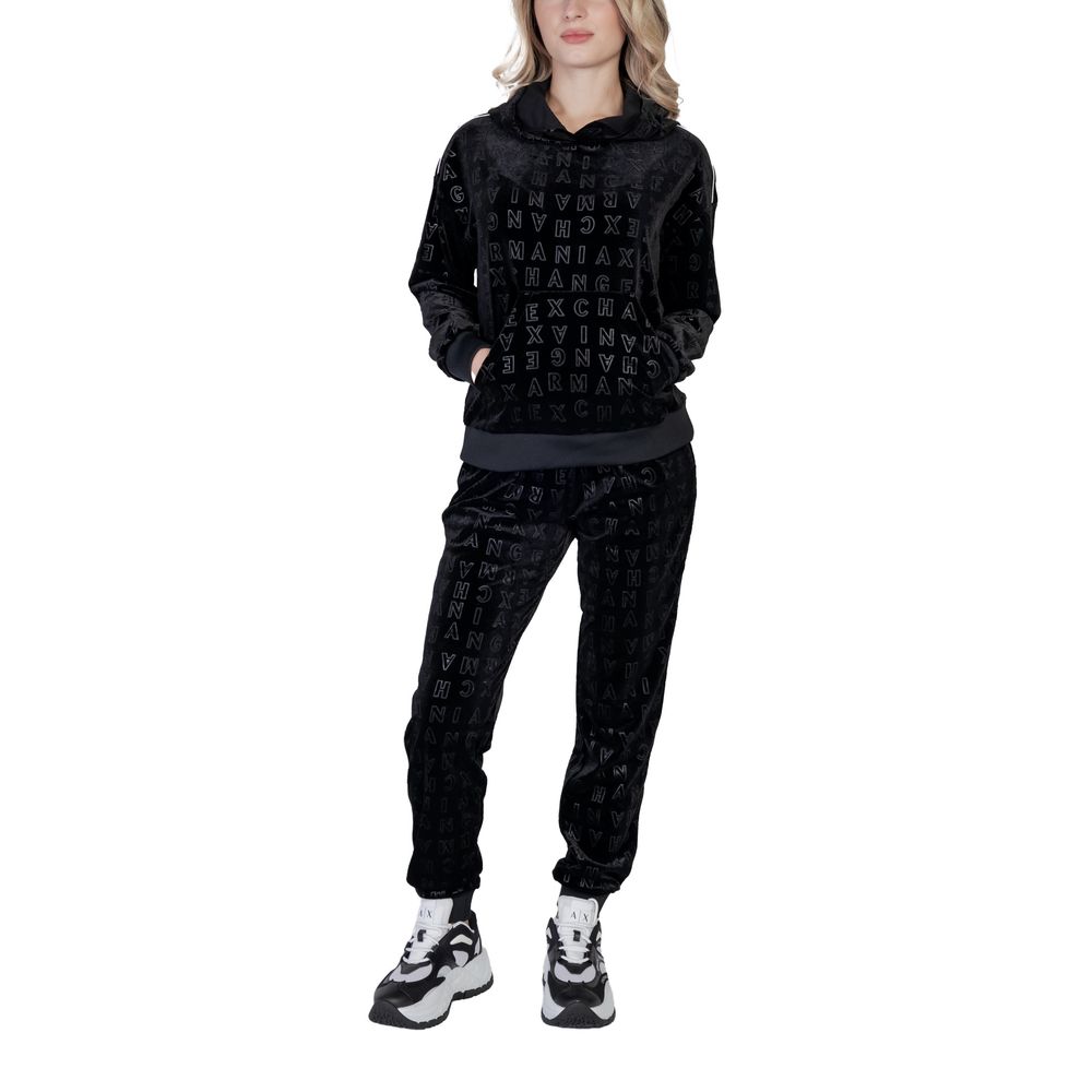Armani Exchange – Schwarzer Polyester-Kapuzenpullover
