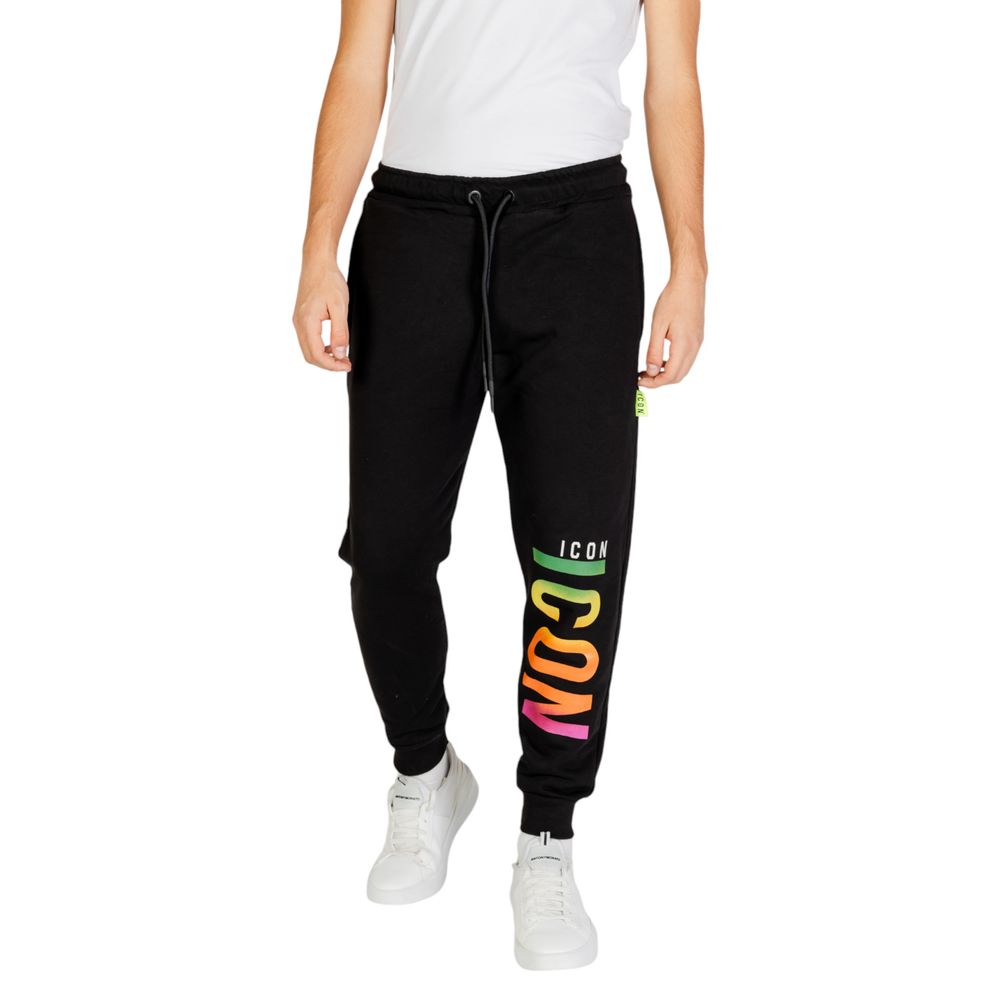 Icon Black Cotton Joggers (Workout Pants)