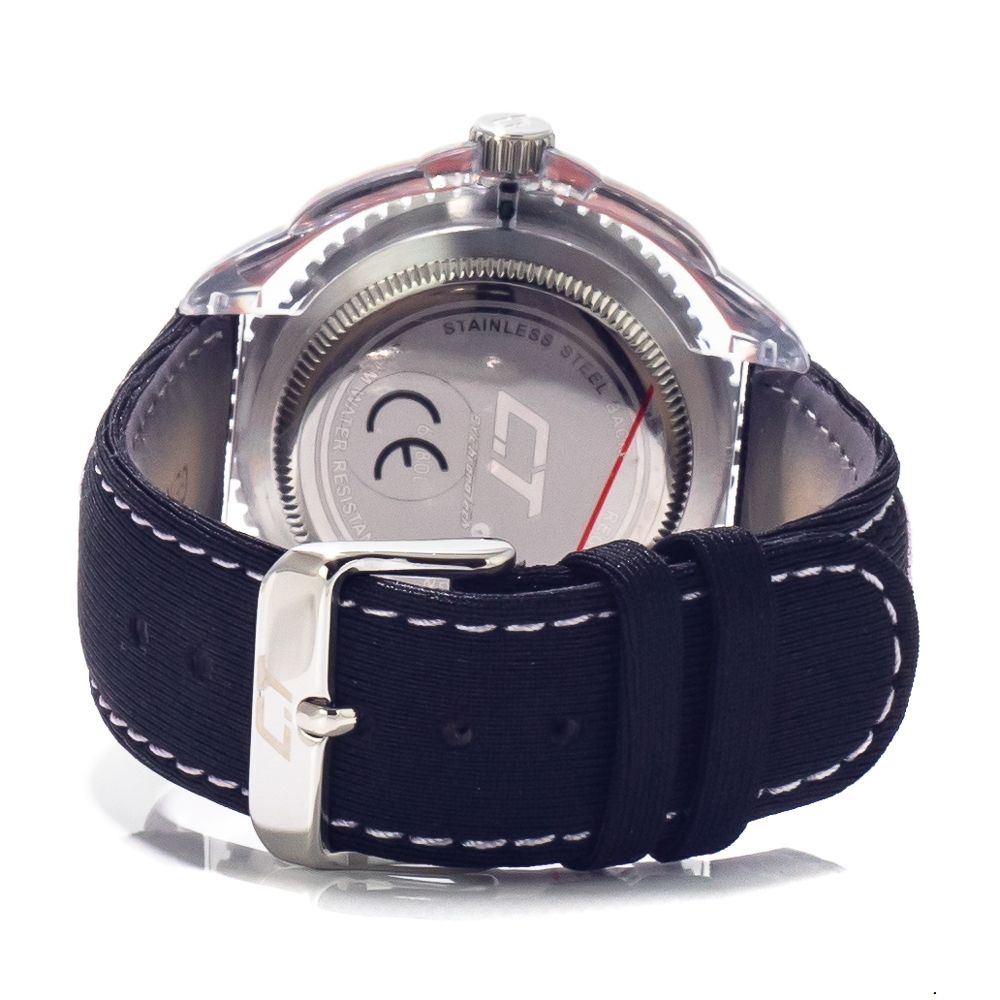 Chronotech Black Leather Dress Watch