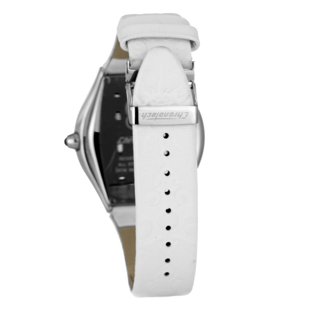 Chronotech White Leather Dress Watch