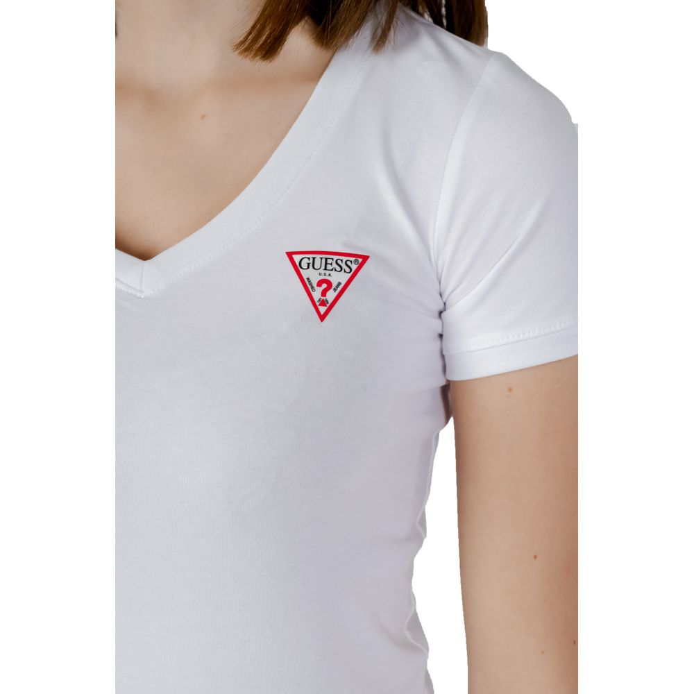 Guess – Weißes Baumwoll-T-Shirt