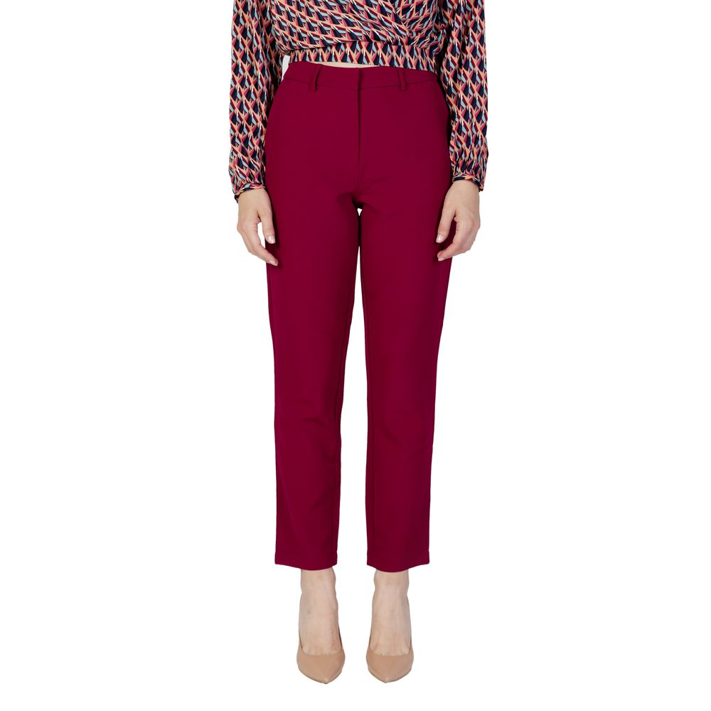 Vila Clothes Bordeaux Polyester Pant