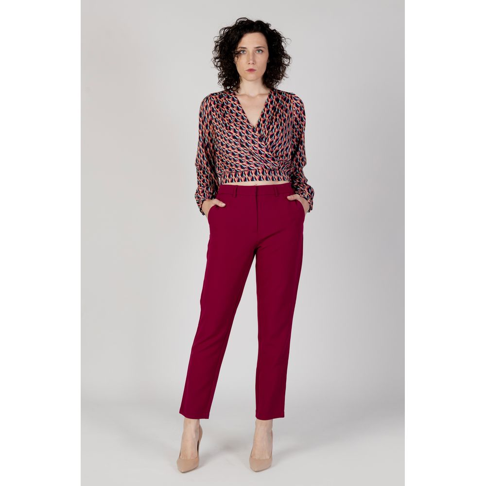 Vila Clothes Bordeaux Polyester Pant