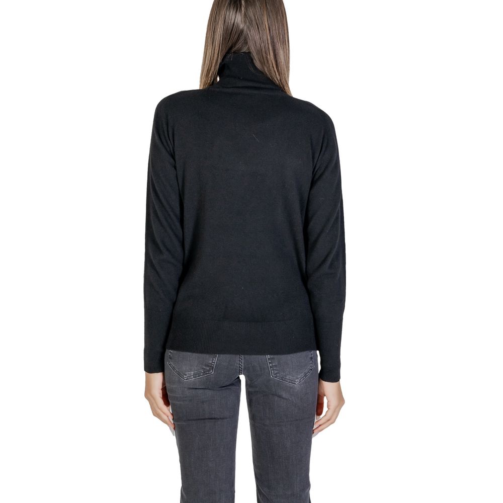 Alviero Martini Prima Classe Rollkragenpullover aus schwarzer Viskose