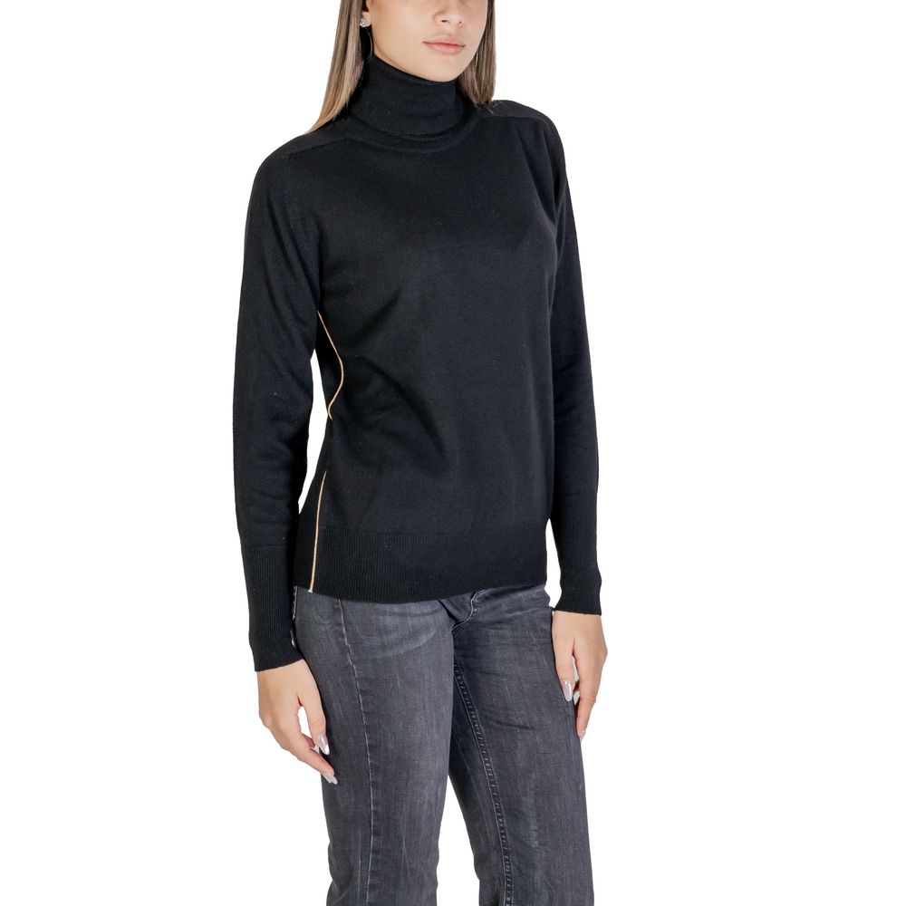 Alviero Martini Prima Classe Rollkragenpullover aus schwarzer Viskose