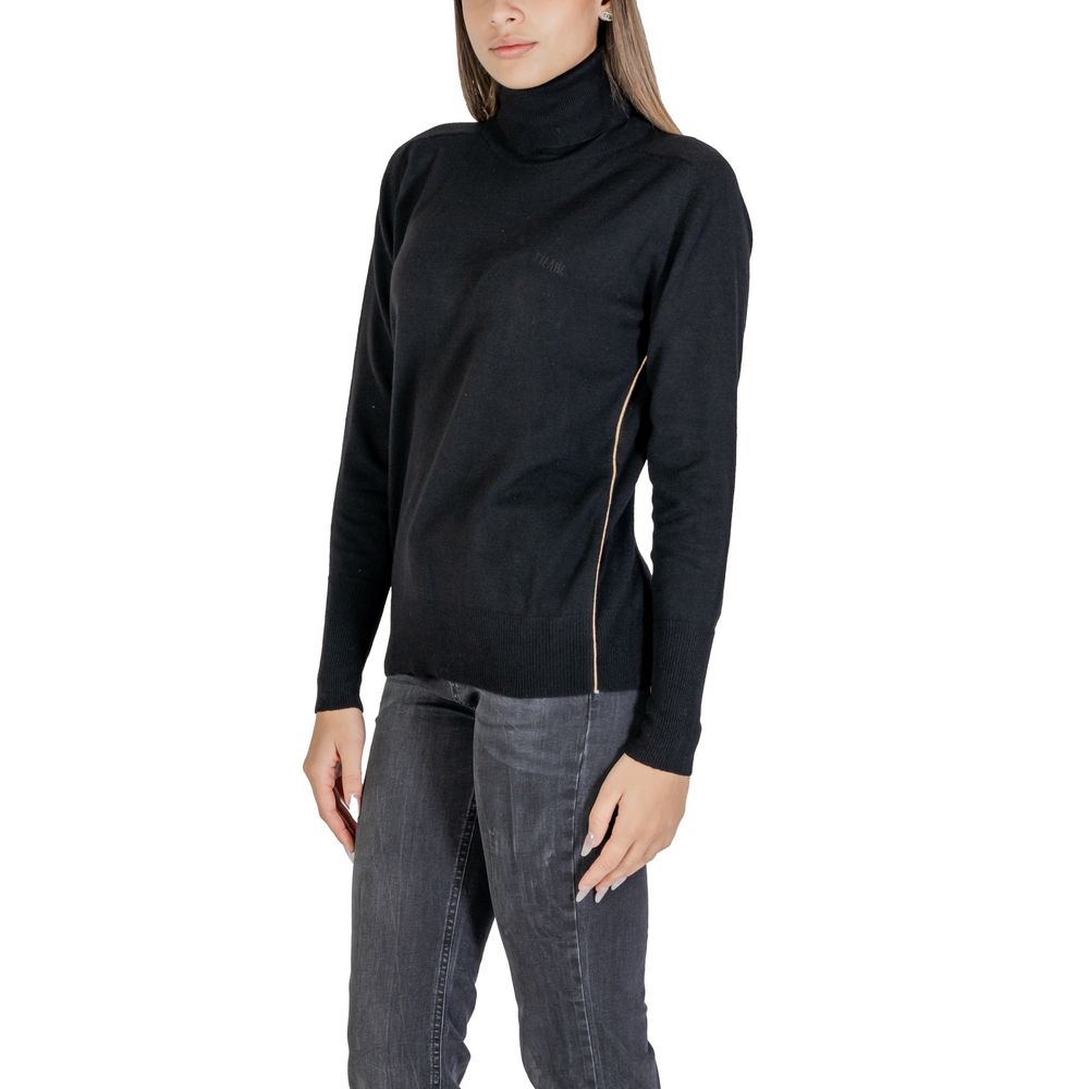 Alviero Martini Prima Classe Rollkragenpullover aus schwarzer Viskose