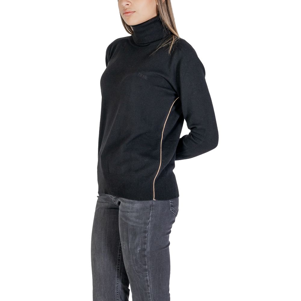 Alviero Martini Prima Classe Rollkragenpullover aus schwarzer Viskose