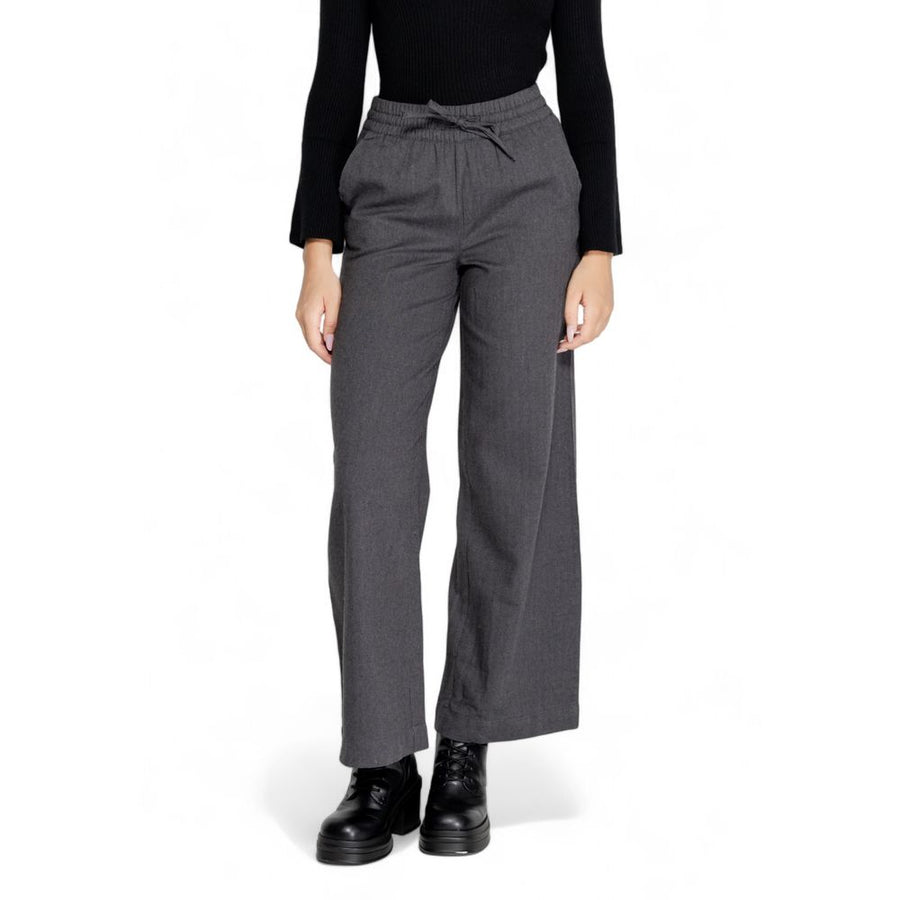 Jacqueline De Yong Gray Cotton Pant