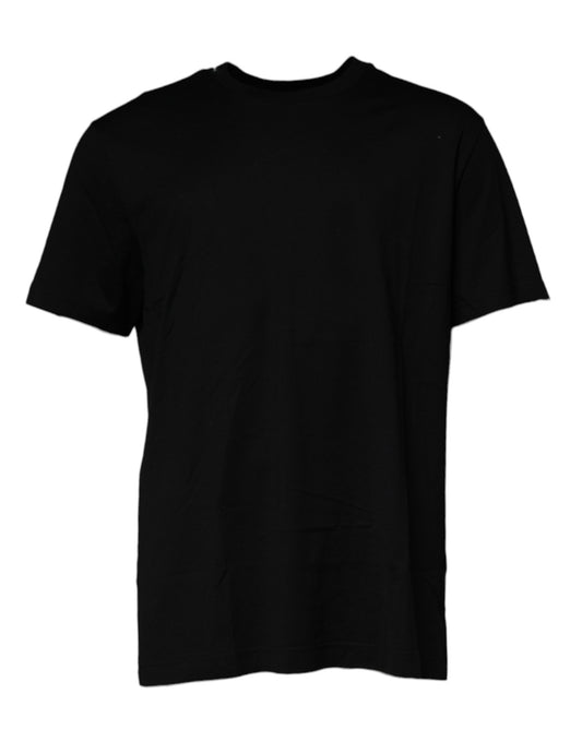 Dolce & Gabbana – Schwarzes, kurzärmliges T-Shirt mit Rundhalsausschnitt