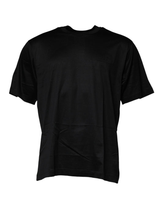 Dolce & Gabbana – Schwarzes, kurzärmliges T-Shirt mit Rundhalsausschnitt