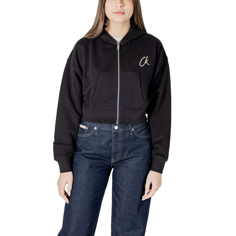 Calvin Klein Jeans – Schwarzer Kapuzenpullover aus Baumwolle
