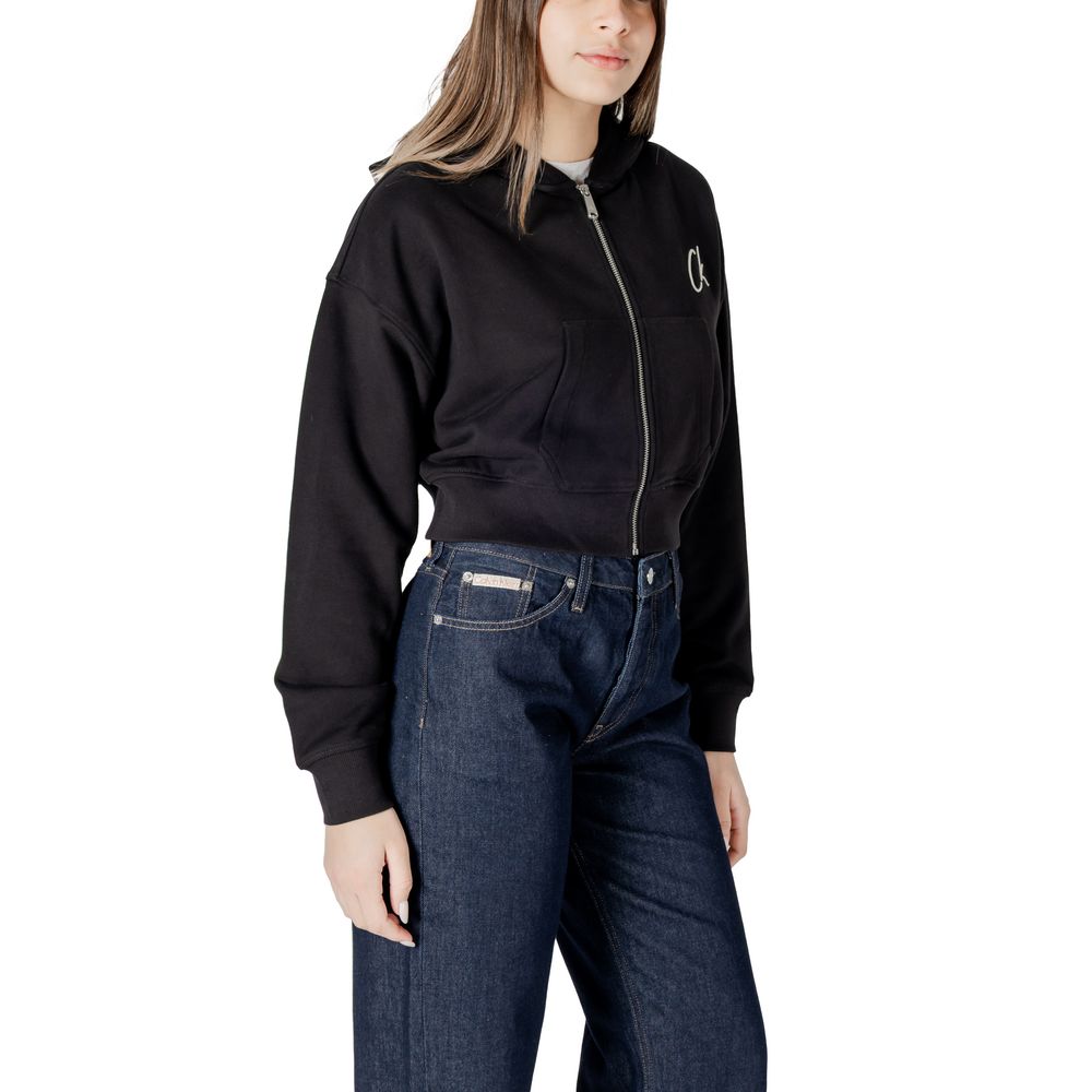 Calvin Klein Jeans – Schwarzer Kapuzenpullover aus Baumwolle