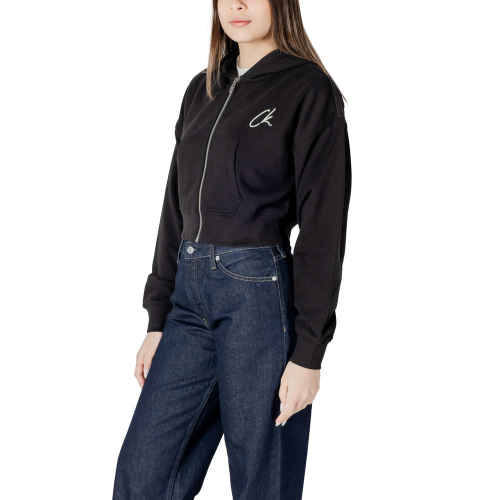 Calvin Klein Jeans – Schwarzer Kapuzenpullover aus Baumwolle