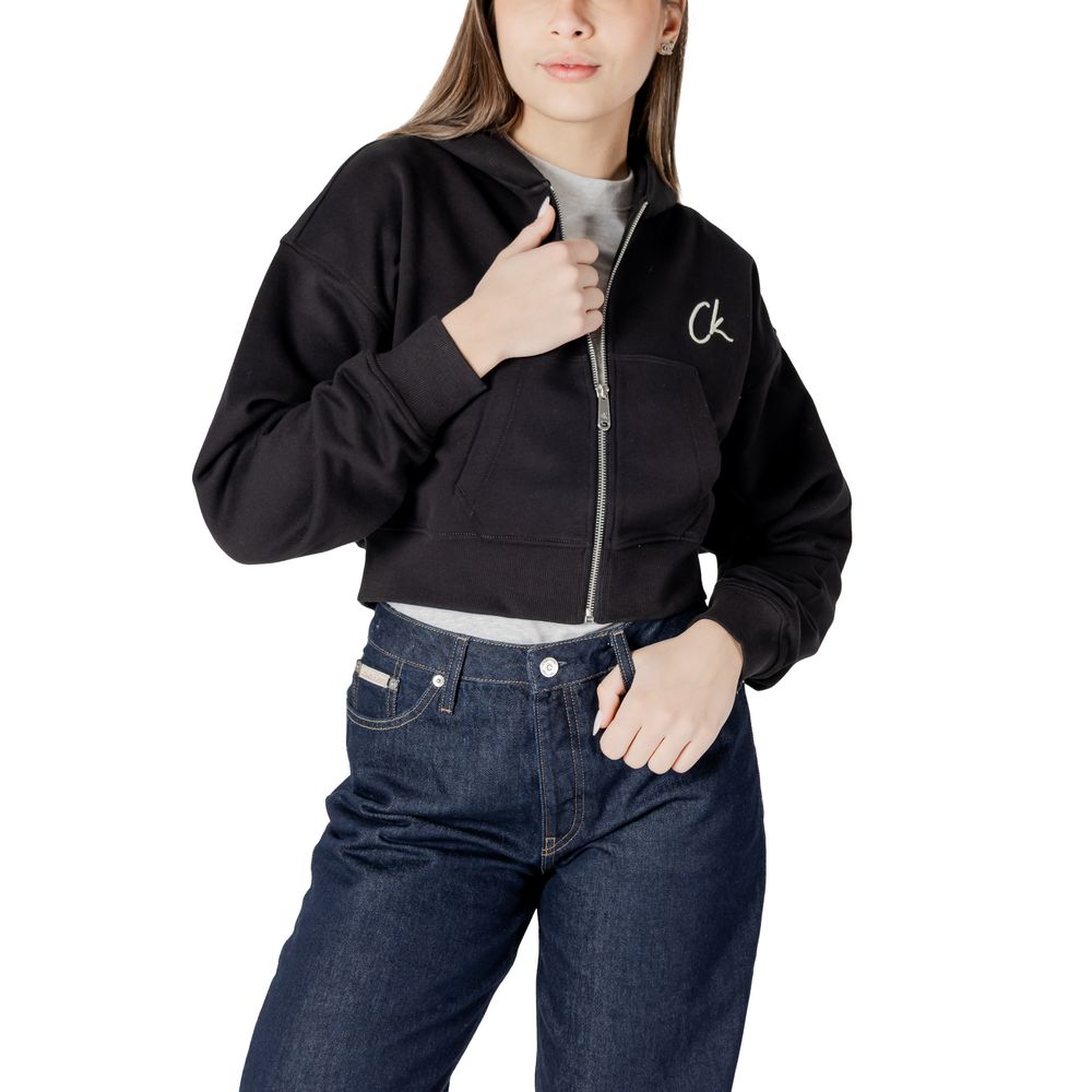 Calvin Klein Jeans – Schwarzer Kapuzenpullover aus Baumwolle