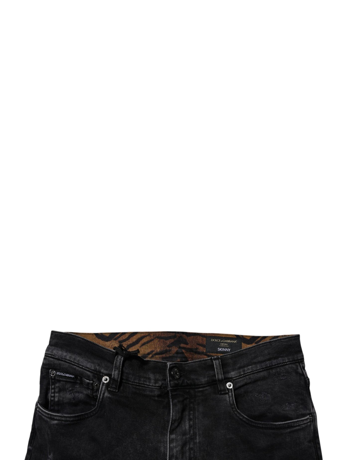 Dolce & Gabbana Schwarze Skinny-Jeans aus zerfetzter Baumwolle für Herren