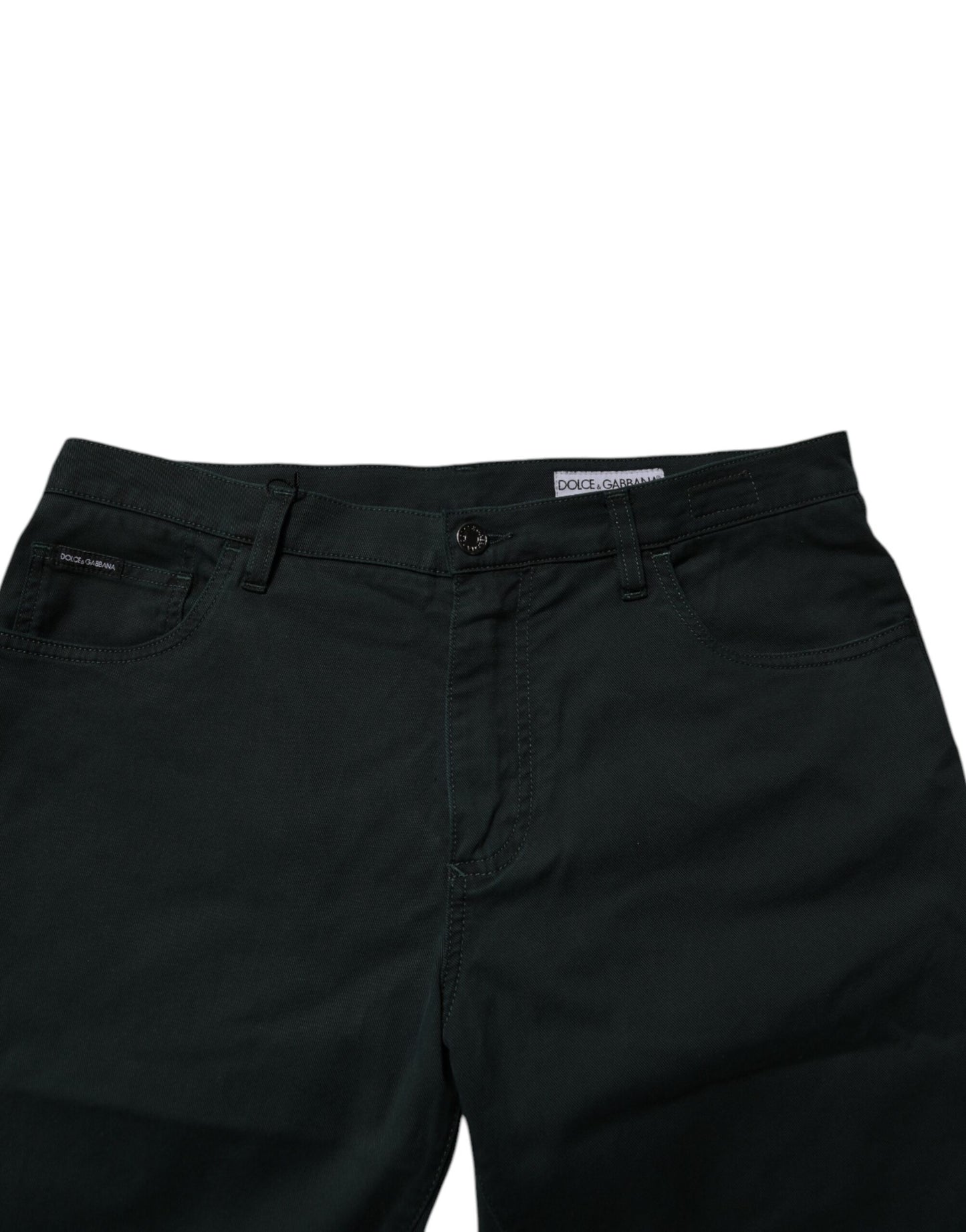 Dolce & Gabbana Dunkelgrüne, lockere Herren-Jeans aus Baumwolle