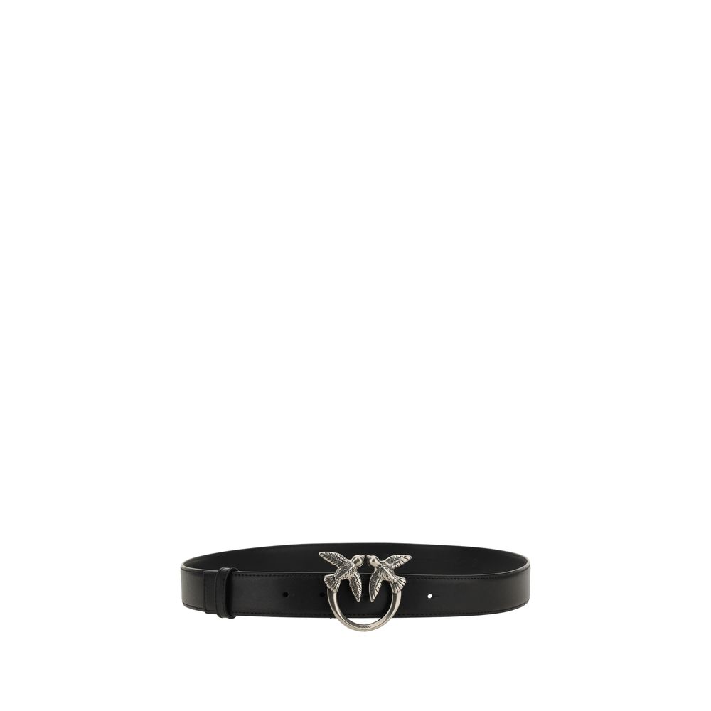 PINKO Black Calf Leather Bos Taurus Regular Belt