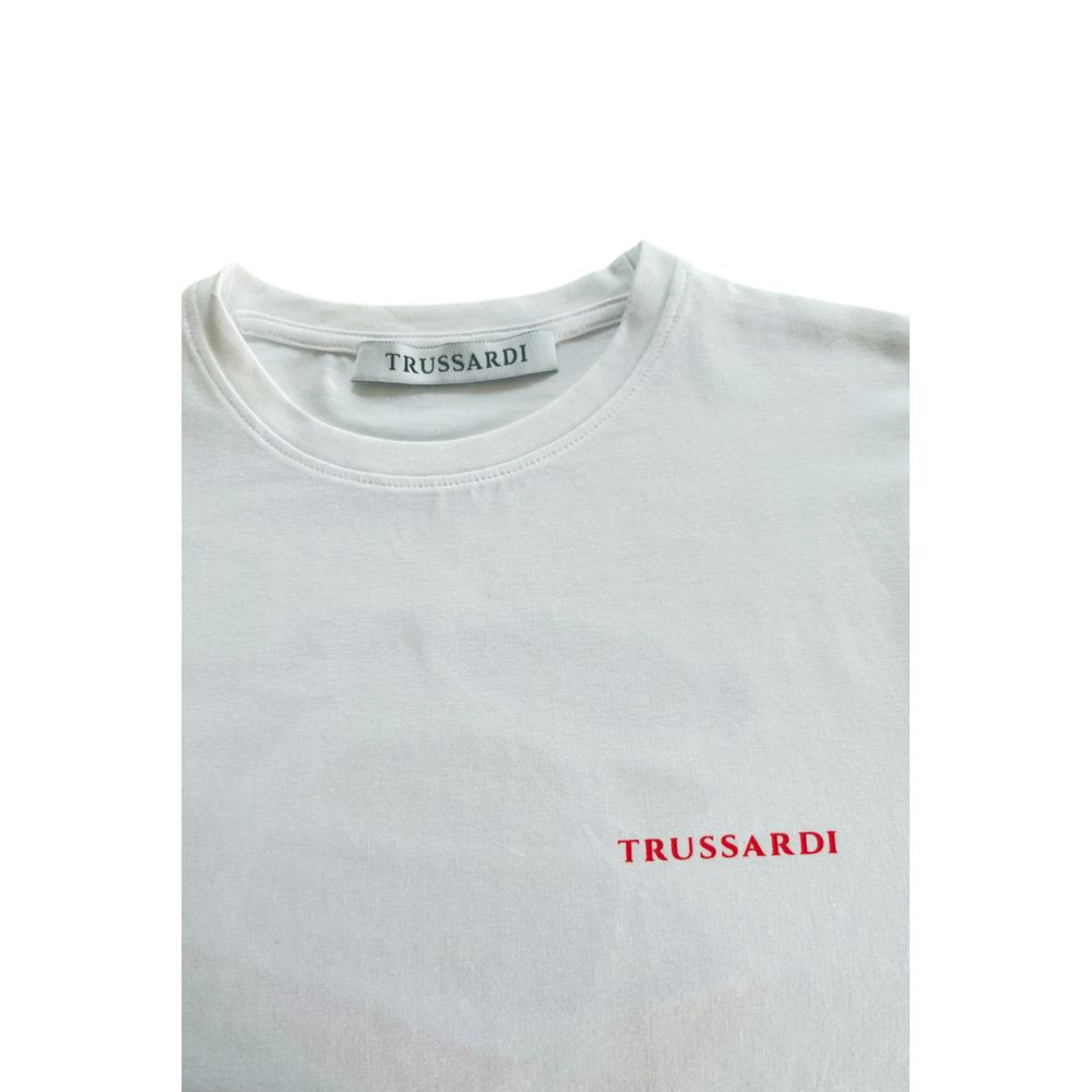 Trussardi Beachwear White Cotton T-Shirt