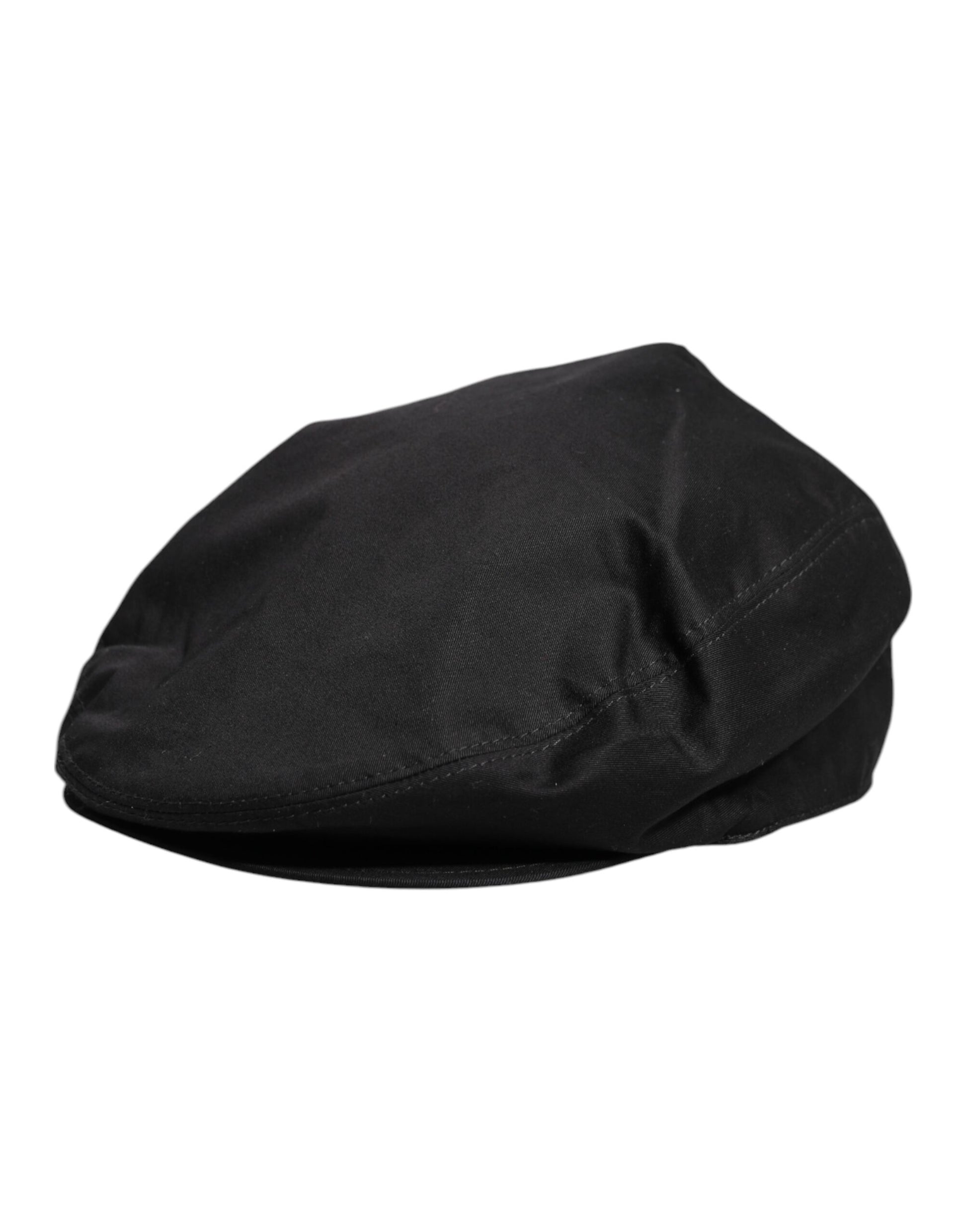 Dolce & Gabbana Black Cotton Newsboy Capello Cabbie Hat